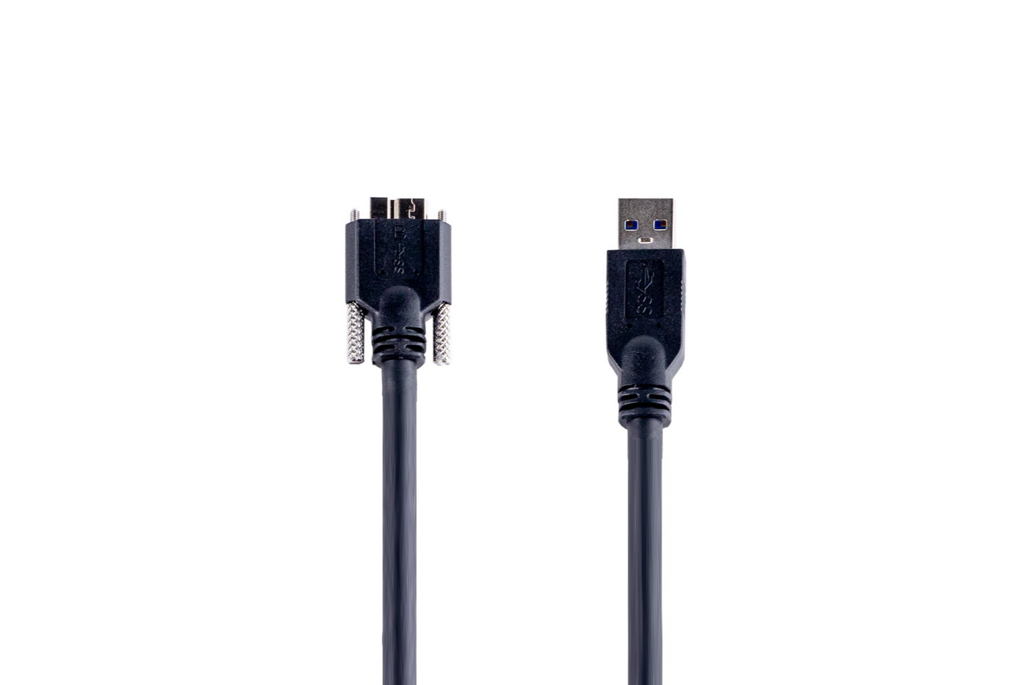 高屈曲USB3.2 ACC/Type A - Micro B ケーブル スクリューロック付